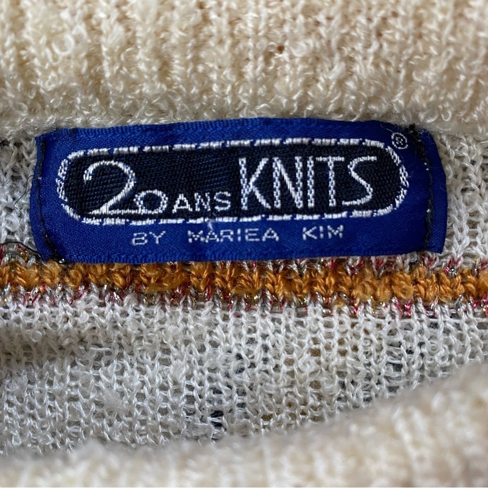 Vintage 20 Ans Knits By Mariea Kim Striped Floral Sweater - Picture 4 of 7